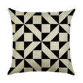 Axyaa Abstract Geometry Linen Pillowcase 45*45cm Square Home Sofa Decor Cover