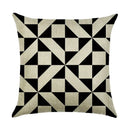 Axyaa Abstract Geometry Linen Pillowcase 45*45cm Square Home Sofa Decor Cover