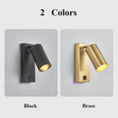 Axyaa Black Brass LED Wall Sconce, Nordic Art Lighting for Corridor, Aisle - Wall Lamp Fixtures
