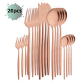 Axyaa 20-Piece Stainless Steel Cutlery Set - Matte Finish Flatware Set