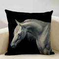 Axyaa Horse Pattern Cushion Cover 45x45cm Linen for Home Living Room Art Decoration