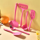 Axyaa Pink Silicone Kitchen Utensil Set for Non-Stick Pans