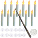 Axya Remote Control LED Floating Candles Set - 12 Pack Flickering Flame Battery Operated