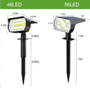 Axyaa Solar Spotlights 48/56 LED 2-in-1 Waterproof Wall Lights for Yard Garden