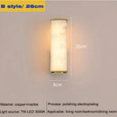 Axyaa Marble Wall Sconce LED Copper Gold Modern Wall Lamp for Bedroom & Hotel