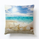 Axyaa Beach Alphabet Linen Pillowcase for Summer Home Decor