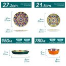 Axyaa Stoneware Dinnerware Set - Bohemian Style for 6