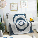 Axyaa Blue Vortex Sofa Blanket Tapestry 125x150cm