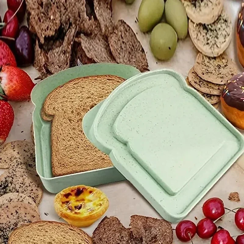 Axyaa Toast Bento Box: Reusable Sandwich Bread Storage for Office, School, Picnics