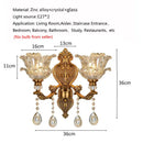 Axyaa Retro Crystal Glass Double Head Wall Light for Living Room and Bedroom