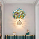 Axyaa Peacock Wall Lamp: Retro 3D Backdrop Lighting for Living Room & Bedroom