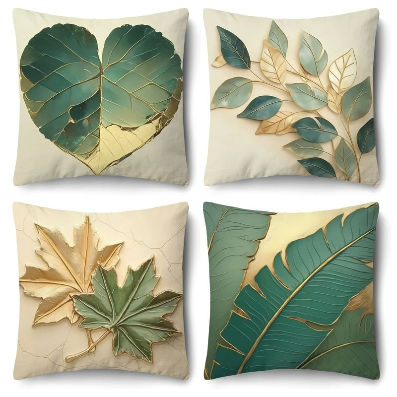 Axyaa Leaf Printed Pillowcase - Modern Home Room Decor Sofa Cushion Cover