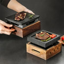 Axya BBQ Steak Plate | High Temp Stone Grill for Volcanic Rock Barbecue
