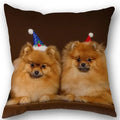 Axyaa Pomeranian Dog Pillowcase Cotton Linen Square Zipper 45X45cm Wedding Decor Pillow cover