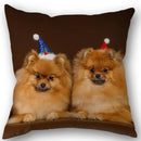 Axyaa Pomeranian Dog Pillowcase Cotton Linen Square Zipper 45X45cm Wedding Decor Pillow cover