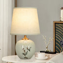 Axyaa White Ceramic Chinese Table Lamps - Modern LED Dimming Desk Light