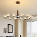 Axyaa Chrome Chandelier Glass Pendant Light for French Bedroom Living Rooms