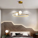 Axyaa Gold Finish Ring Pendant Chandelier for Living Room & Bedroom