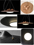 Axyaa Vintage Ash Wood Pendant Light - LED Indoor Lighting for Dining and Bedroom