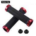 Axyaa Rubber MTB Grips with Alloy Cuffs - Anti-skid Bilateral Lock Handlebar Sleeve