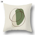 Axyaa Green Leaf Geometric Print Decorative Pillowcase for Home & Office