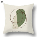 Axyaa Green Leaf Geometric Print Decorative Pillowcase for Home & Office