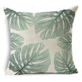 Axyaa Tropical Plants Linen Cushion Cover 45x45cm - Decorative Sofa Bed Pillow Case