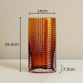 Axyaa Relief Stripe Glass Vase: Modern Minimalism Decor for Flowers, Desk, and Crafts
