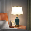 Axyaa Modern Blue Ceramics Table Lamp LED Vintage Simple Creative Bedside Desk Light