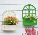 Axyaa Wrought Iron Window Flower Pot Wall Hanging Vase for Garden Balcony Decor