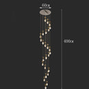 Axyaa Crystal Stair Chandelier: Modern LED Ceiling Light for Living Room