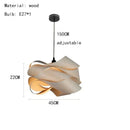Axyaa Wooden Skin Pendant Lamp: Modern LED Decor Chandelier for Bedroom, Restaurant, Aisle