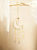 Axyaa Moon Crystal Suncatcher with Colorful Prism Pendant - Garden, Patio, Home Décor