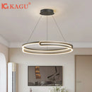 Axyaa LED Round Chandelier: Dimmable Ceiling Lamp for Modern Home Lighting Fixtures
