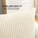 Axyaa Corduroy Cushion Cover - Soft Fluffy Strip Pillow Cover