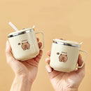 Axyaa Capybara Double Wall Insulated Kid Water Cup with Straw 270ml