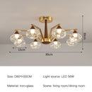 Axyaa Retro Glass Pendant Chandelier for Living Room, Bedroom, Kitchen & Restaurant