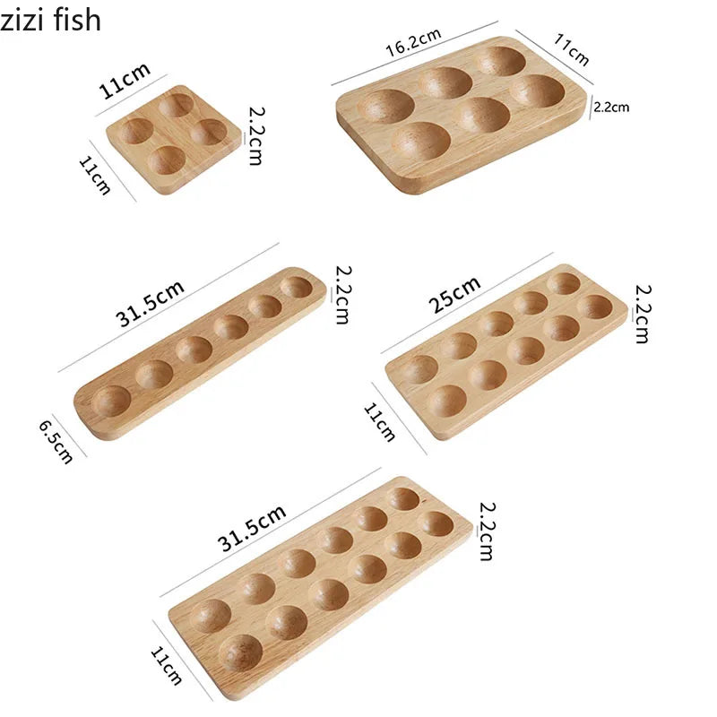 Axya Solid Wood Egg Storage Tray Rack for Kitchen Refrigerator and Home