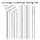 Axyaa Glass Straws: Creative, High-Temperature Resistant Straws for Juice, Milk, Coffee, Cola