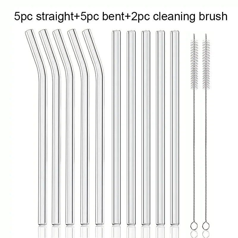 Axyaa Glass Straws: Creative, High-Temperature Resistant Straws for Juice, Milk, Coffee, Cola
