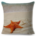 Axyaa Starfish Print Linen Pillowcase for Home & Car Decor
