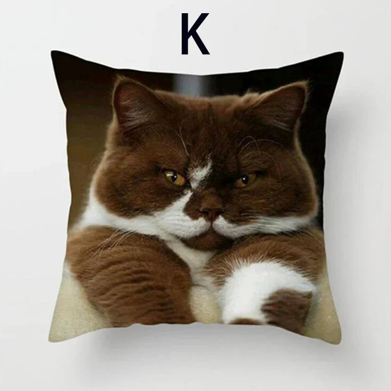 Cat Pattern Cushion Cover 45x45cm - Ideal Sofa & Home Decor Gift by Axyaa