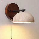Axyaa Wood Canopy LED Wall Light - Nordic Modern Iron Bedside Lamp