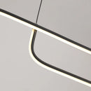 Axyaa Modern LED Pendant Light for Dining Room, Adjustable Height, Black Linear Fixture