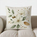 Axyaa Elegant Leaf & Dots Throw Pillow Cover