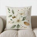 Axyaa Elegant Leaf & Dots Throw Pillow Cover