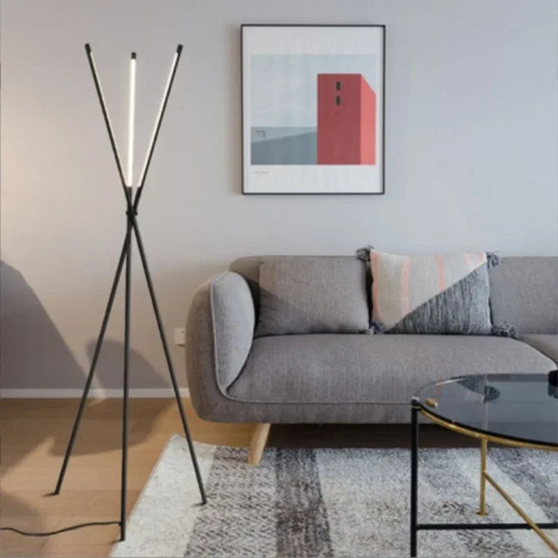 Axyaa Nordic LED Floor Lamp - Minimalist Aluminum Vertical Lights for Living Room