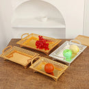 Axyaa Metal Mirror Dessert Tray, Elegant Home Decoration & Kitchen Ornament