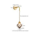 Axyaa Grey Glass LED Wall Lamps Bedroom Living Room Modern Copper Wandlamp