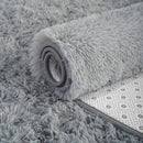Axyaa Grey Plush Oval Area Rug for Living Room, Bedroom, or Nursery